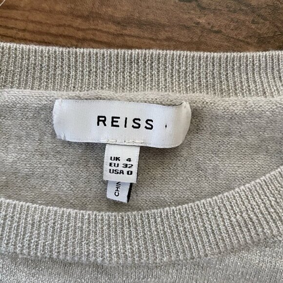 Reiss Womens Genoa Sweater Sz 0 Gray Metallic Wool Knit Long Sleeve Pullover - Picture 8 of 8